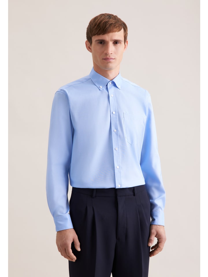 Деловая рубашка Comfort средне-синего цвета Seidensticker
Деловая рубашка Comfort средне-синего цвета Seidensticker