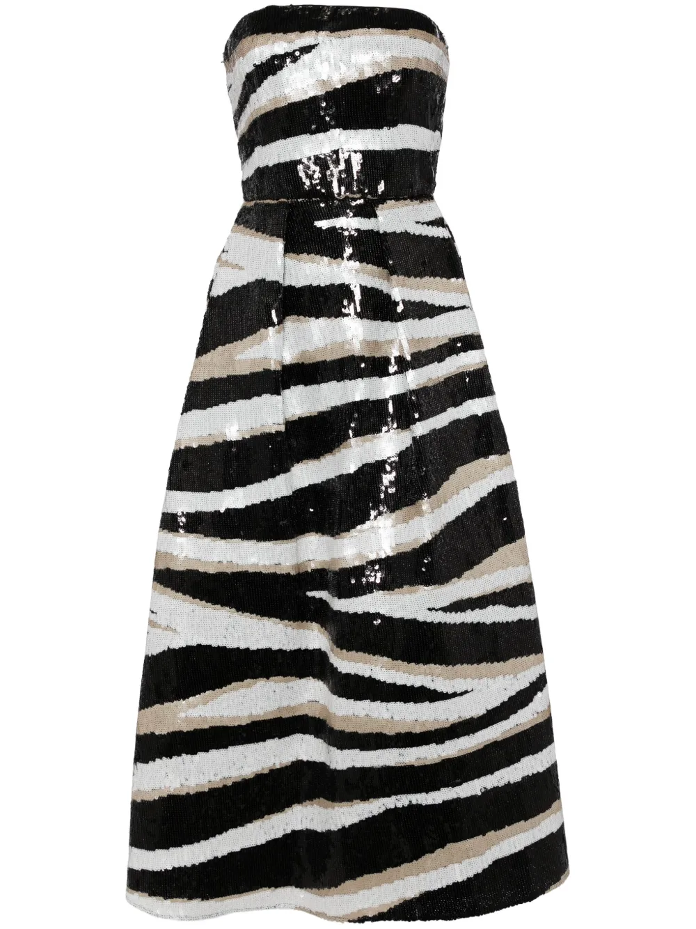 Платье без бретелей с пайетками Elie Saab, черный 
Платье без бретелей с пайетками Elie Saab, черный