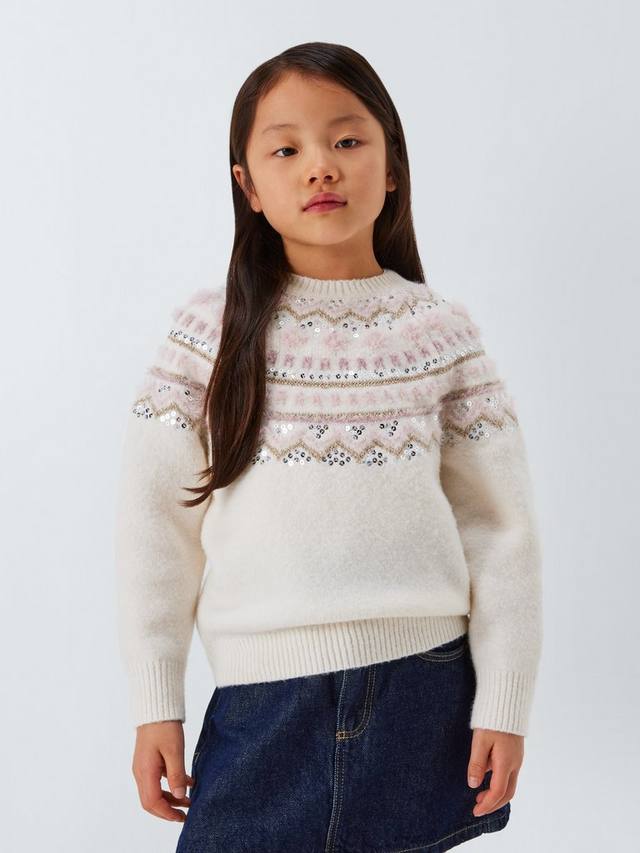 Детский свитер с пайетками в стиле Fair Isle John Lewis, Pink, Cream, White
Детский свитер с пайетками в стиле Fair Isle John Lewis, Pink, Cream, White