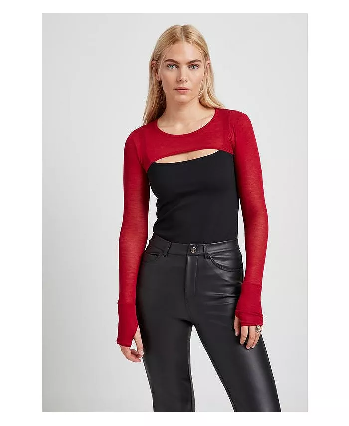 Женское прозрачное болеро Selma Marcella, красный 
Женское прозрачное болеро Selma Marcella, красный