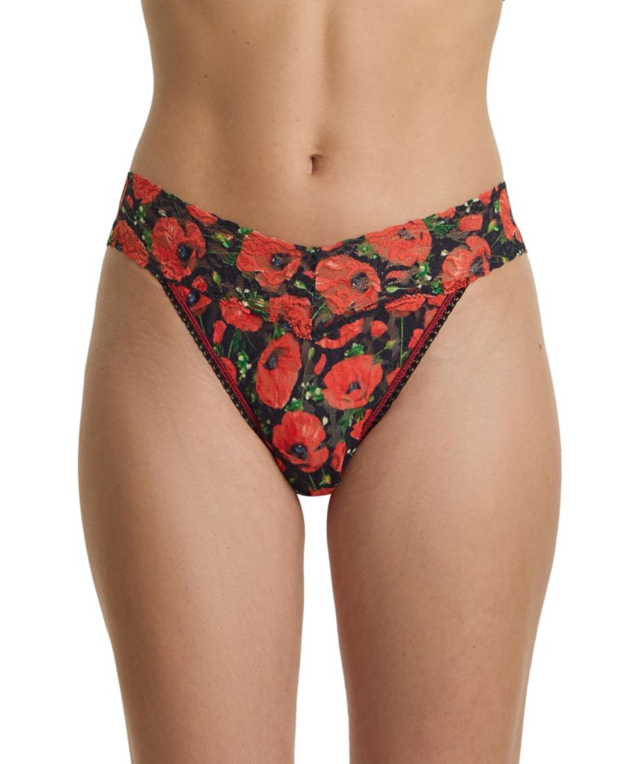 Женские трусики-стринги с принтом и кружевом, оригинальная посадка Hanky Panky, Poppy Holiday Black
Женские трусики-стринги с принтом и кружевом, оригинальная посадка Hanky Panky, Poppy Holiday Black