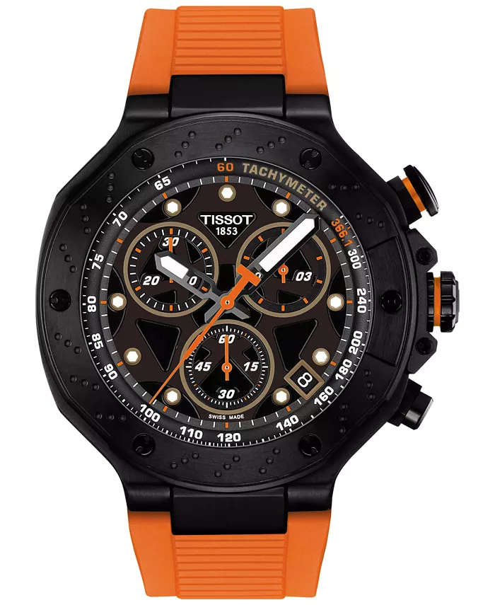 Мужские часы Swiss Chronograph T-Race с оранжевым силиконовым ремешком, 45 мм Tissot
Мужские часы Swiss Chronograph T-Race с оранжевым силиконовым ремешком, 45 мм Tissot