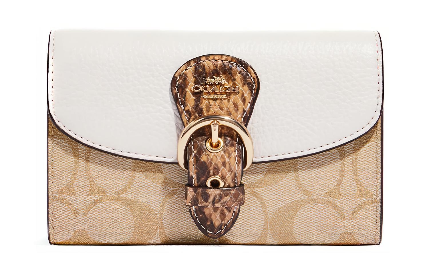 Кожаный клатч с тиснением под кожу змеи и акцентами из холста, женский, цвет слоновая кость, хаки COACH
Кожаный клатч с тиснением под кожу змеи и акцентами из холста, женский, цвет слоновая кость, хаки COACH