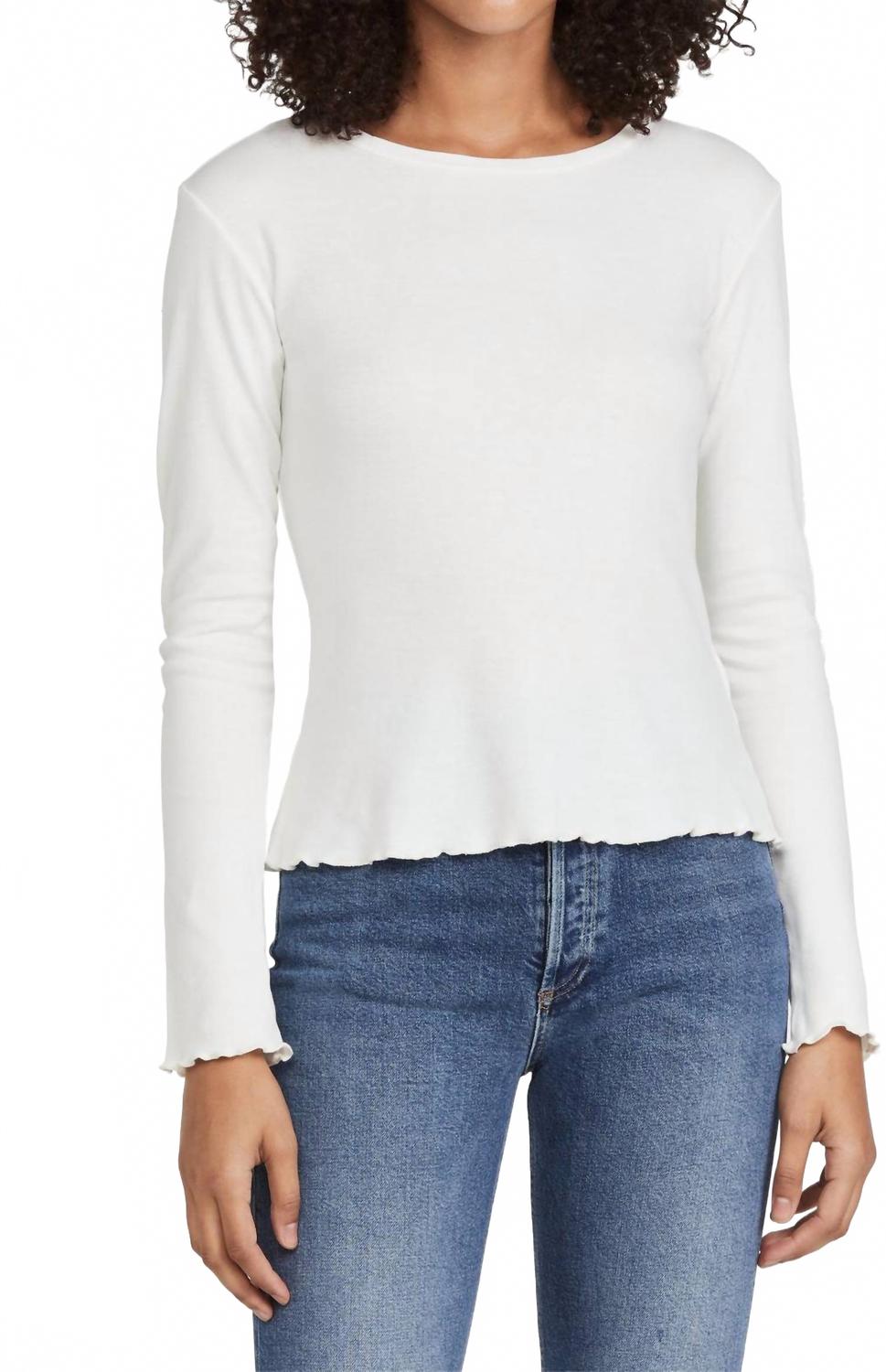 SOMETHING NAVY Топ с длинными рукавами и волнистой каймой, белый
SOMETHING NAVY Топ с длинными рукавами и волнистой каймой, белый