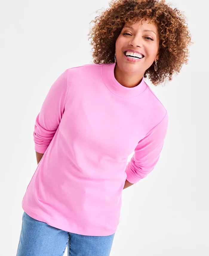 Футболка Petite с воротником-стойкой и длинными рукавами из хлопка Style & Co, розовый
Футболка Petite с воротником-стойкой и длинными рукавами из хлопка Style & Co, розовый