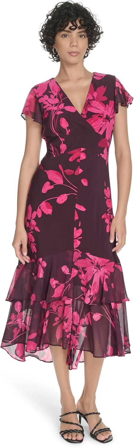 Женское шифоновое платье миди Tommy Hilfiger с рукавами-крылышками и V-образным вырезом, Wineberry Multi
Женское шифоновое платье миди Tommy Hilfiger с рукавами-крылышками и V-образным вырезом, Wineberry Multi