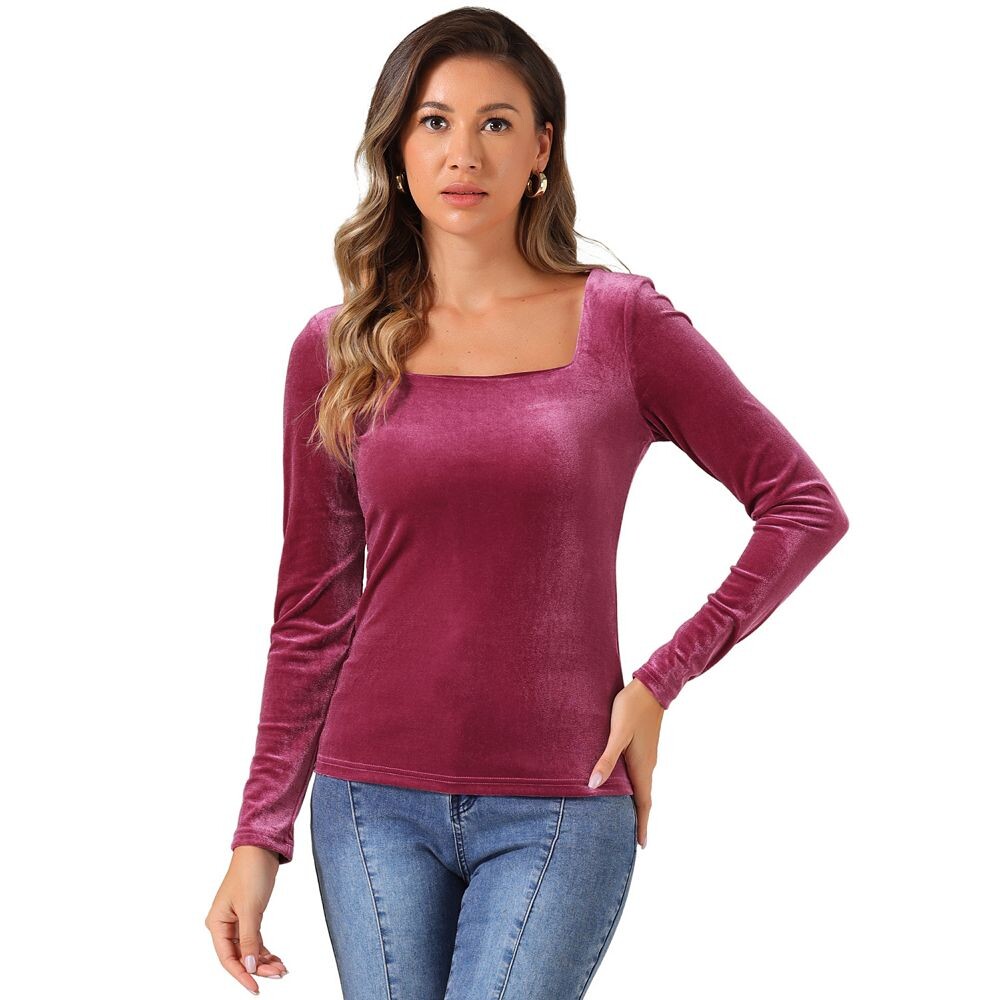 Топ с длинным рукавом для женщин, бархатная повседневная футболка с квадратным вырезом, блузка ALLEGRA K, цвет Hot Pink
Топ с длинным рукавом для женщин, бархатная повседневная футболка с квадратным вырезом, блузка ALLEGRA K, цвет Hot Pink