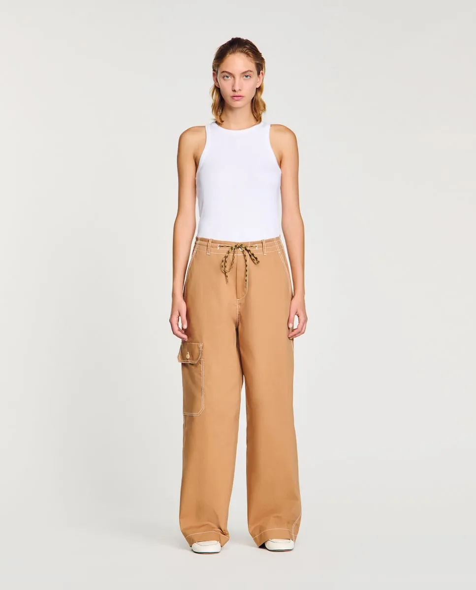 Женские брюки прямого кроя с карманом-карго Sandro, цвет Camel
Женские брюки прямого кроя с карманом-карго Sandro, цвет Camel