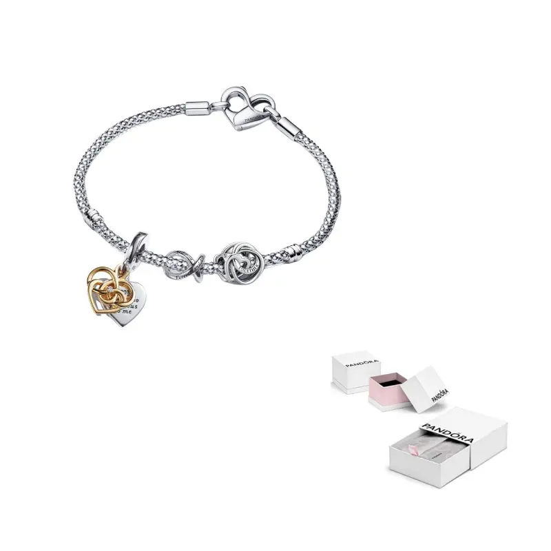 Pandora Серебряный браслет 925 пробы с синтетическими бриллиантами, позолоченный сплав медь-серебро, для женщин, серебро
Pandora Серебряный браслет 925 пробы с синтетическими бриллиантами, позолоченный сплав медь-серебро, для женщин, серебро