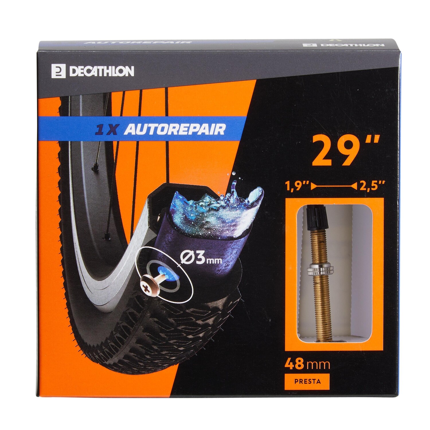 Велосипедная трубка 29 × 1,9/2,5 самовосстанавливающийся французский клапан 48 мм DECATHLON
Велосипедная трубка 29 × 1,9/2,5 самовосстанавливающийся французский клапан 48 мм DECATHLON