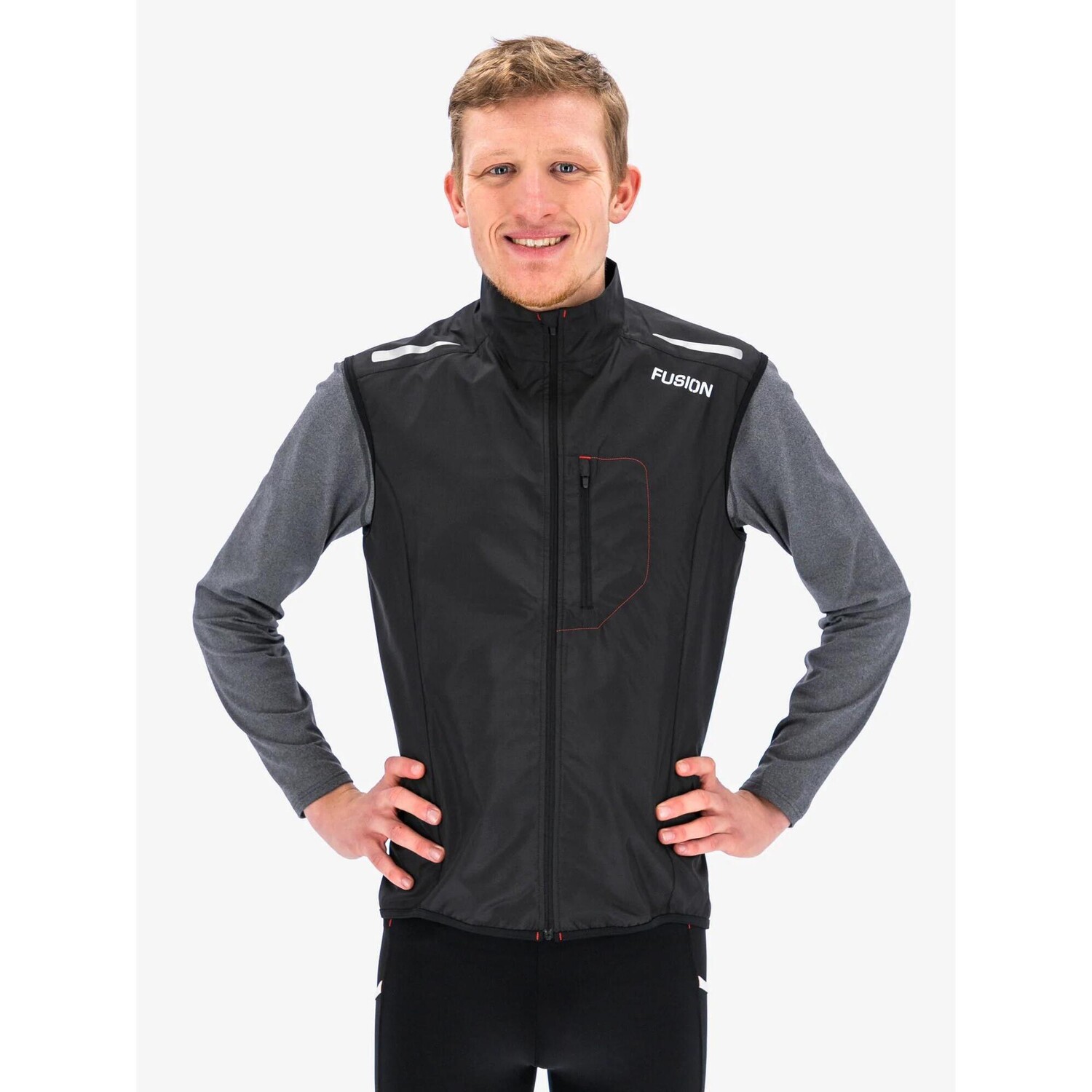 Fusion Mens S1 Vest Мужской жилет для бега, ветрозащитный, водоотталкивающий, дышащий, черный
Fusion Mens S1 Vest Мужской жилет для бега, ветрозащитный, водоотталкивающий, дышащий, черный