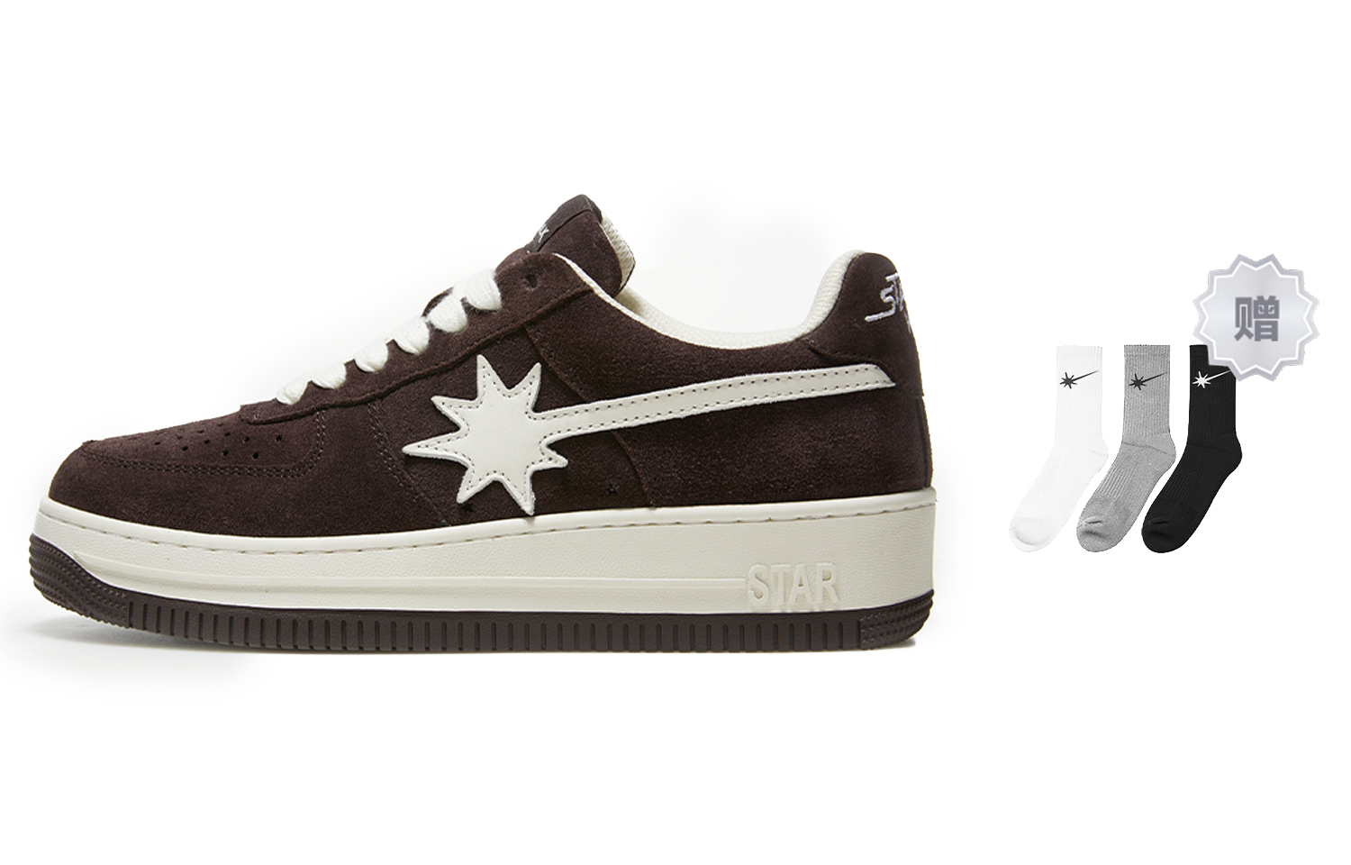 Starwalk Soldier Теплые противоскользящие и износостойкие низкие скейтерские кроссовки унисекс бело-коричневые с двумя парами носков, цвет Comes with 2 Pack Socks
Starwalk Soldier Теплые противоскользящие и износостойкие низкие скейтерские кроссовки унисекс бело-коричневые с двумя парами носков, цвет Comes with 2 Pack Socks