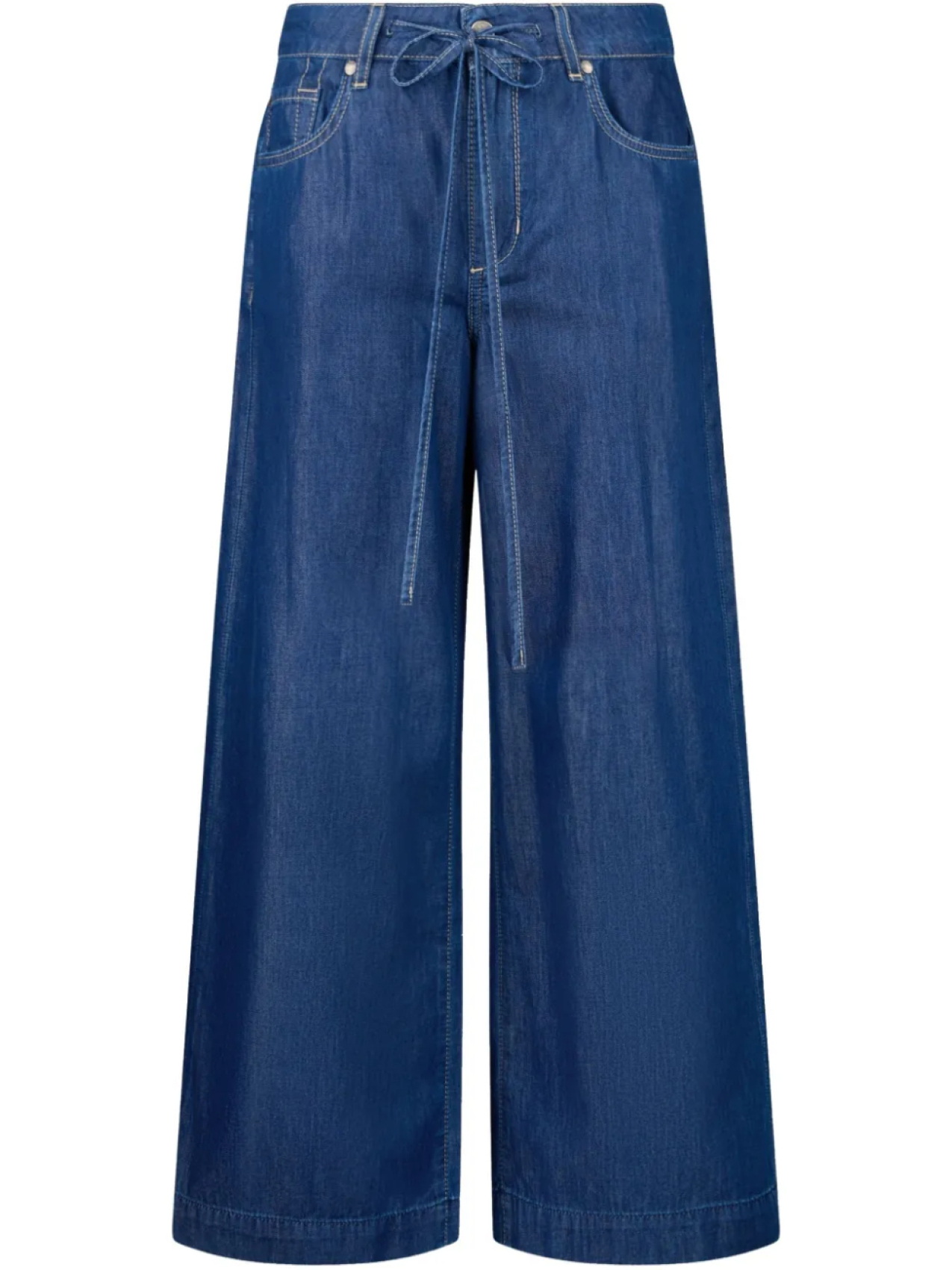 Расклешенные джинсы LIU JO с завязкой на талии, синий 
Расклешенные джинсы LIU JO с завязкой на талии, синий