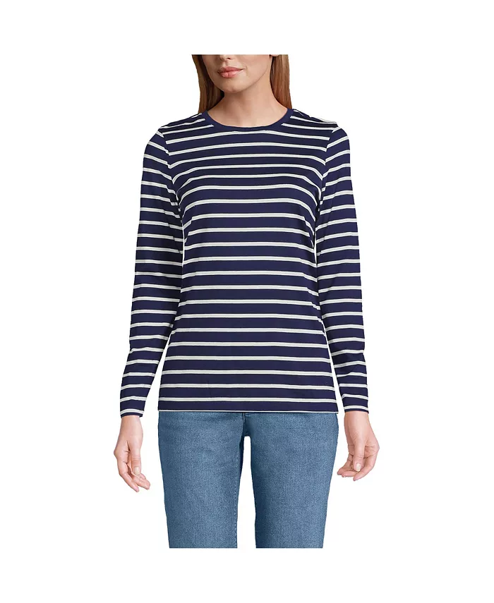 Женская футболка Supima Cotton с длинным рукавом и круглым вырезом, свободная Lands' End, синий
Женская футболка Supima Cotton с длинным рукавом и круглым вырезом, свободная Lands' End, синий