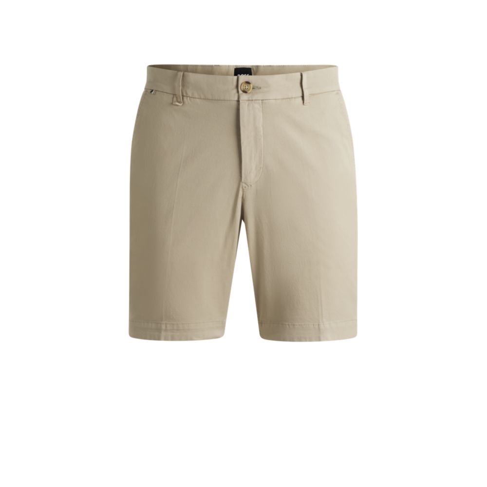 Узкие шорты из эластичного хлопкового твила BOSS, светло-бежевый
Узкие шорты из эластичного хлопкового твила BOSS, светло-бежевый