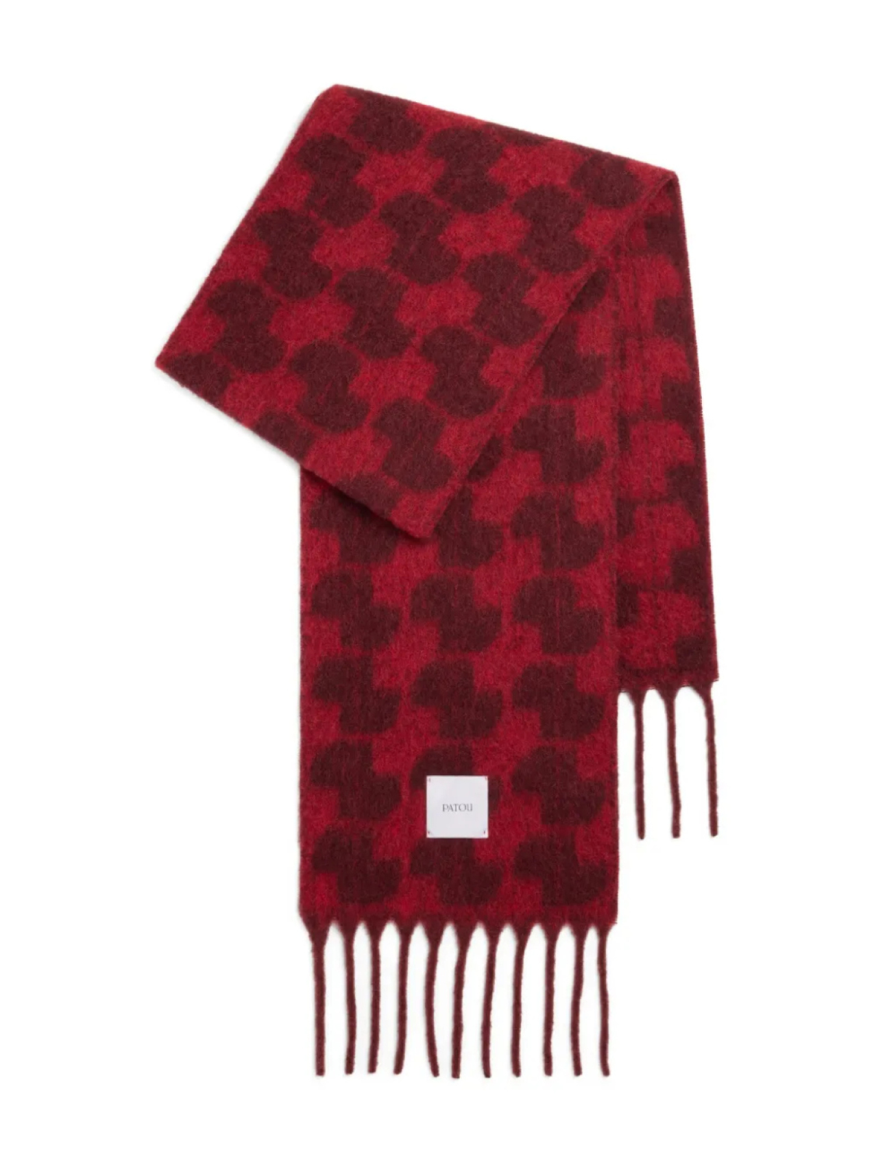 Patou шарф с бахромой и монограммой, красный
Patou шарф с бахромой и монограммой, красный