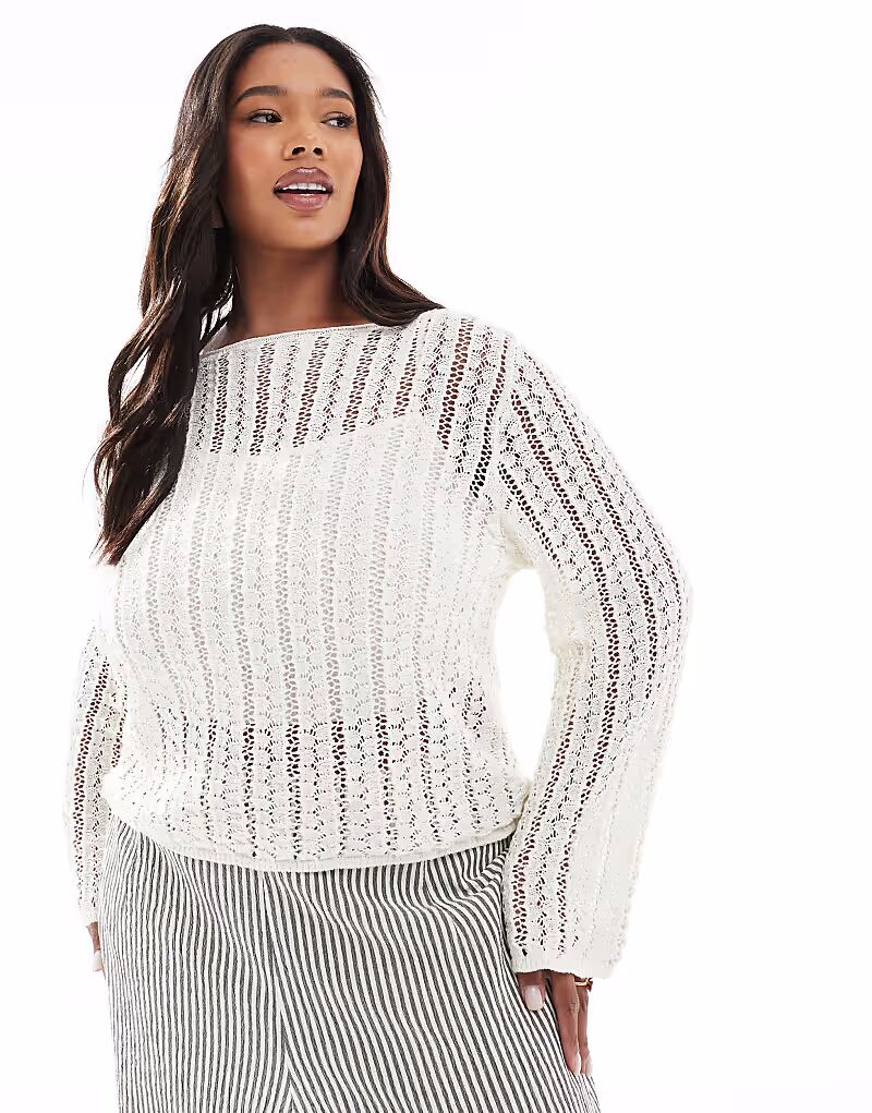 Укороченный топ Pieces Curve в полоску, связанный крючком, облачно-белый Pieces Plus
Укороченный топ Pieces Curve в полоску, связанный крючком, облачно-белый Pieces Plus