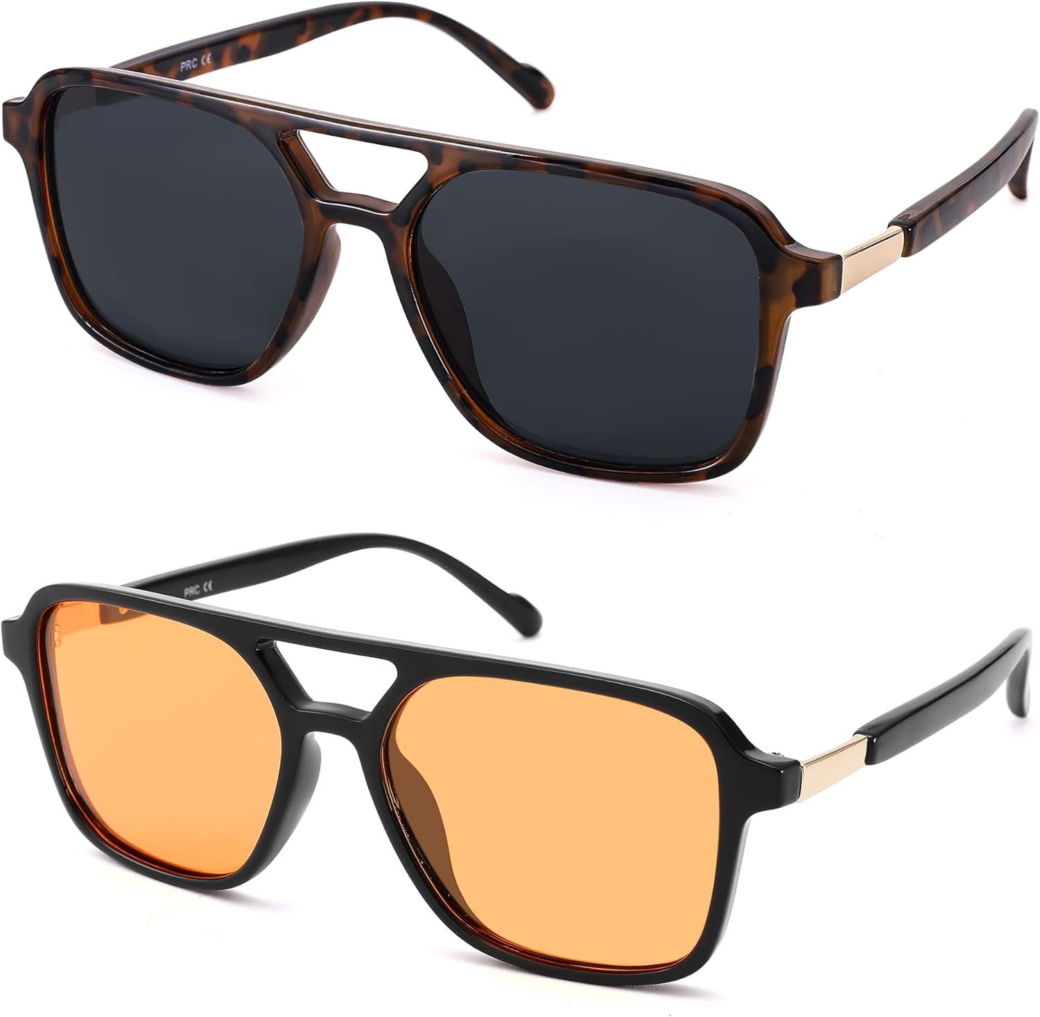 Солнцезащитные очки-авиаторы LIU·WEN в стиле ретро для женщин и мужчин, комплект из 2 штук - модные квадратные винтажные солнцезащитные очки, A5 Leopard / Grey + Black / Orange
Солнцезащитные очки-авиаторы LIU·WEN в стиле ретро для женщин и мужчин, комплект из 2 штук - модные квадратные винтажные солнцезащитные очки, A5 Leopard / Grey + Black / Orange