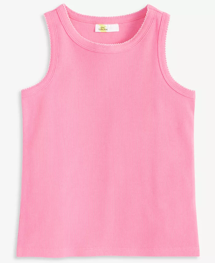 Детский однотонный топ с пико Epic Threads, розовый 
Детский однотонный топ с пико Epic Threads, розовый