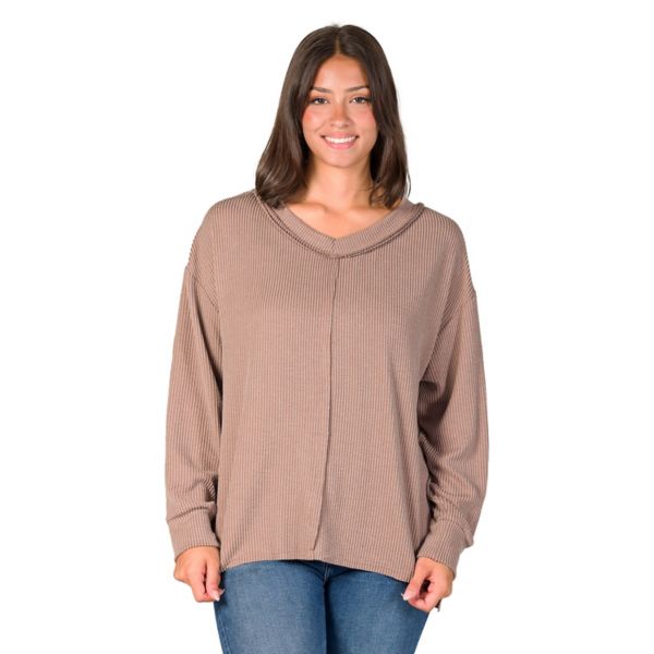 Женский свободный джемпер с V-образным вырезом в рубчик 24Seven Comfort Apparel, коричневый
Женский свободный джемпер с V-образным вырезом в рубчик 24Seven Comfort Apparel, коричневый