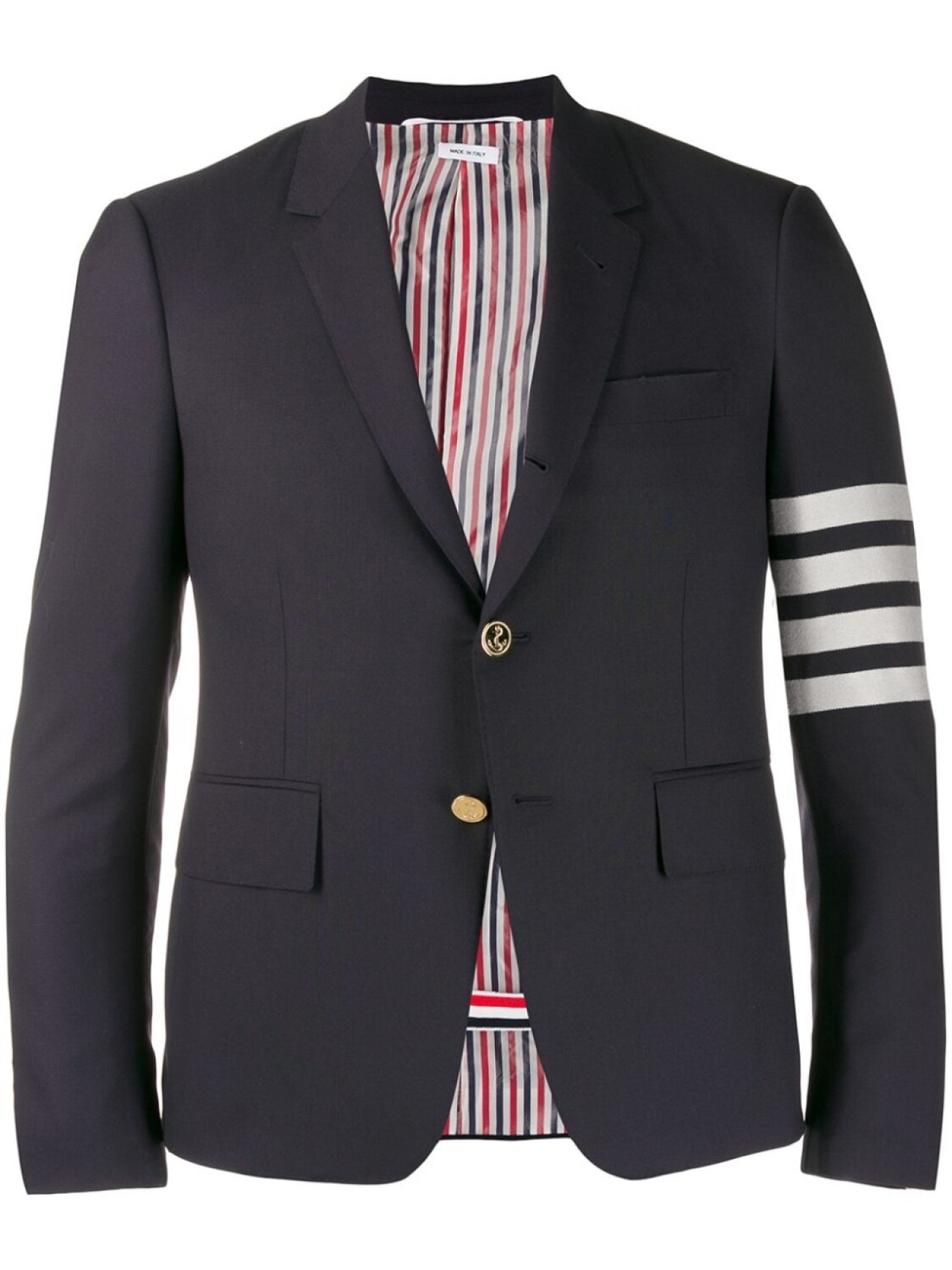 Thom Browne блейзер с полосками 4-Bar, синий
Thom Browne блейзер с полосками 4-Bar, синий