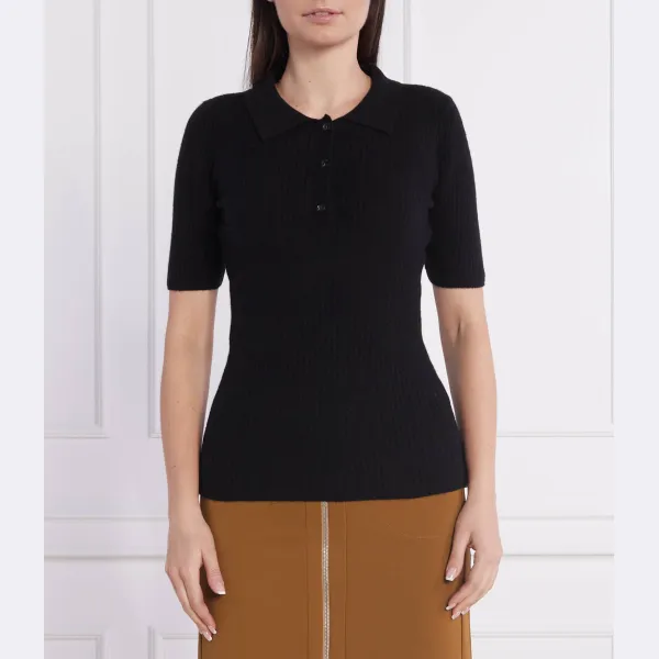 Облегающая шерстяная рубашка-поло с добавлением кашемира Trussardi, черный
Облегающая шерстяная рубашка-поло с добавлением кашемира Trussardi, черный