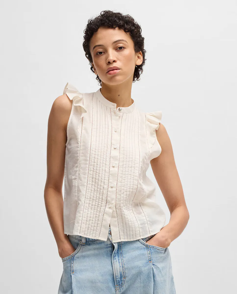 Женская блузка со складками Boss Orange, бежевый
Женская блузка со складками Boss Orange, бежевый