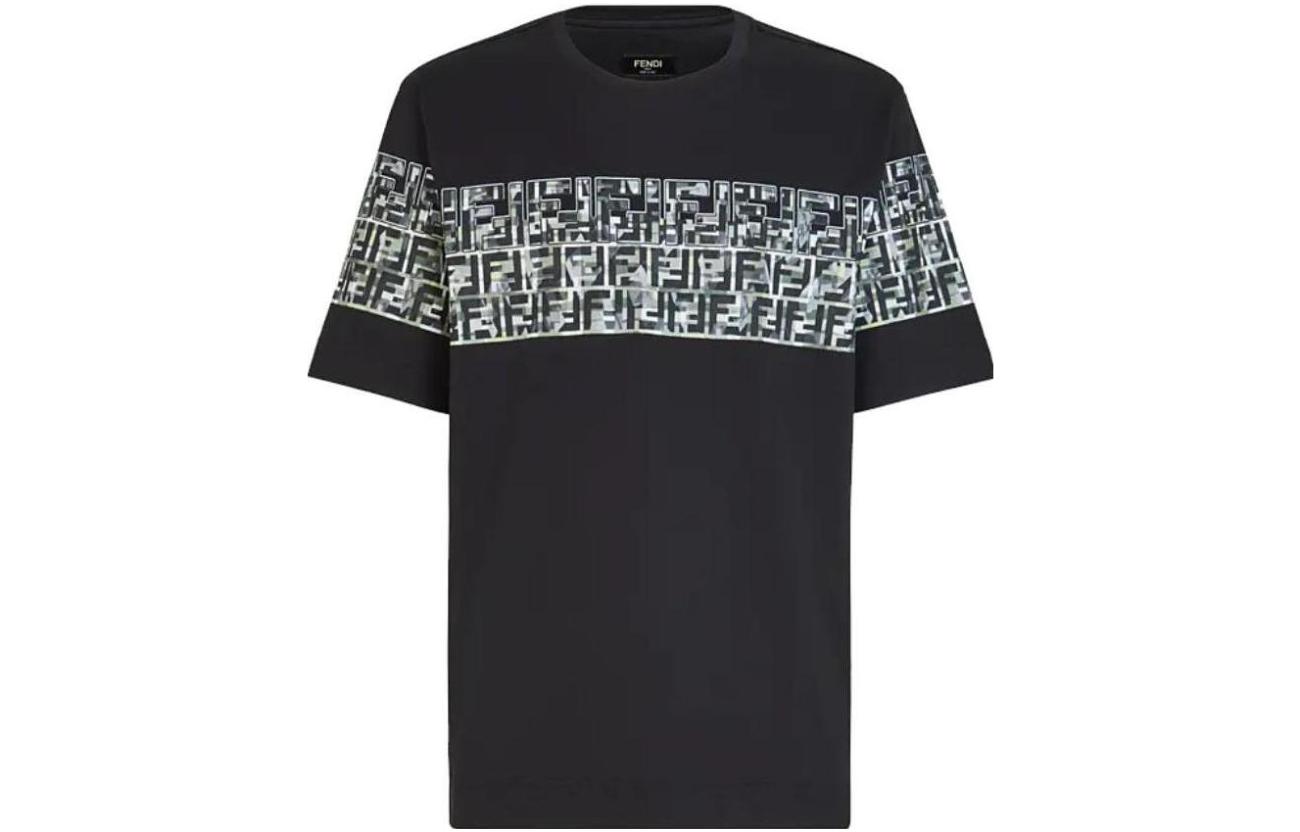 Fendi Мужская черная футболка с круглым вырезом, умеренно прямой крой, Черный, Fendi Мужская черная футболка с круглым вырезом, умеренно прямой крой
Fendi Мужская черная футболка с круглым вырезом, умеренно прямой крой, Черный, Fendi Мужская черная футболка с круглым вырезом, умеренно прямой крой