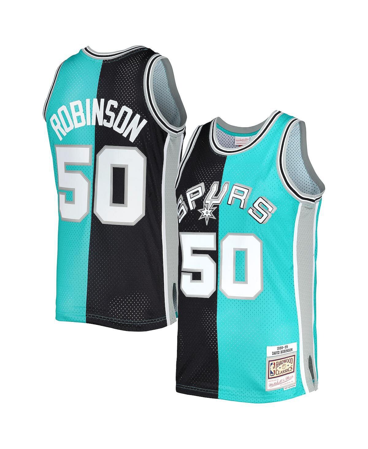 Мужская футболка David Robinson Black, Teal San Antonio Spurs Hardwood Classics 1998-99 Split Swingman Mitchell & Ness
Мужская футболка David Robinson Black, Teal San Antonio Spurs Hardwood Classics 1998-99 Split Swingman Mitchell & Ness