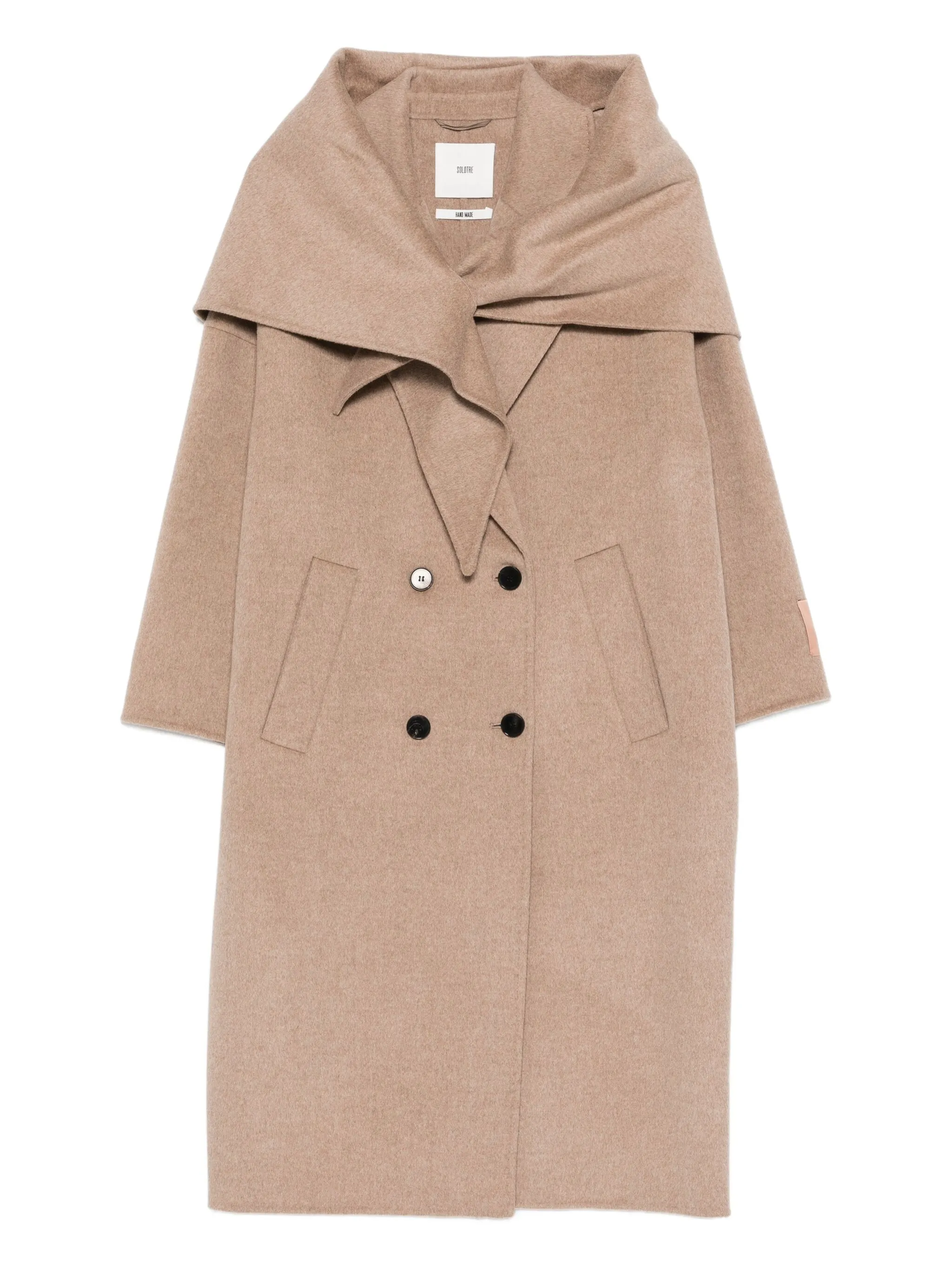 Двубортное пальто с воротником-шалькой Solotre, коричневый
Двубортное пальто с воротником-шалькой Solotre, коричневый