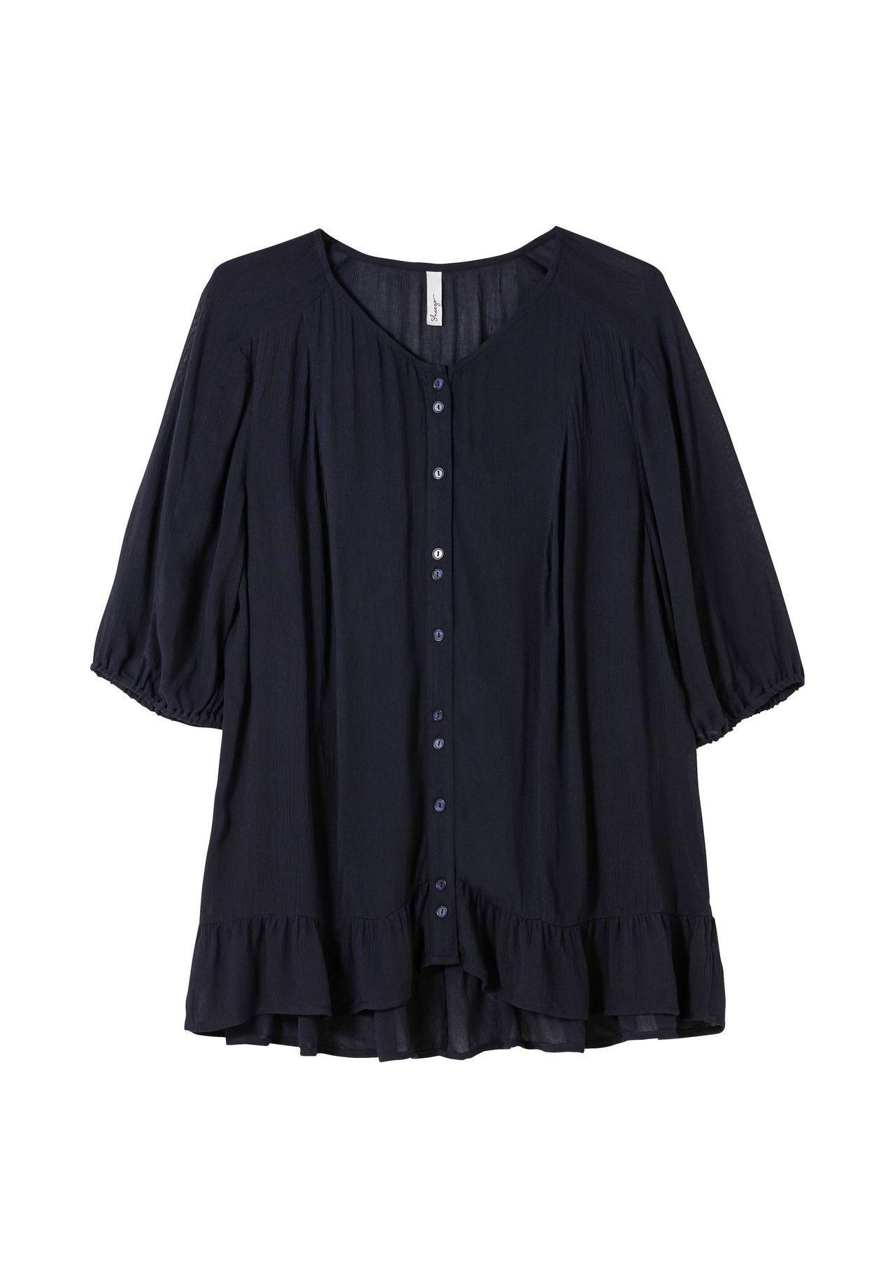 Блузка из крепа с воланами по подолу Sheego, темно-синий
Блузка из крепа с воланами по подолу Sheego, темно-синий