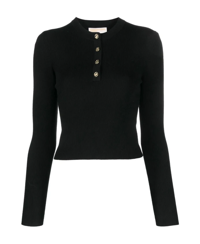 Ребристый свитер из шерстяной смеси Michael Kors, черный
Ребристый свитер из шерстяной смеси Michael Kors, черный