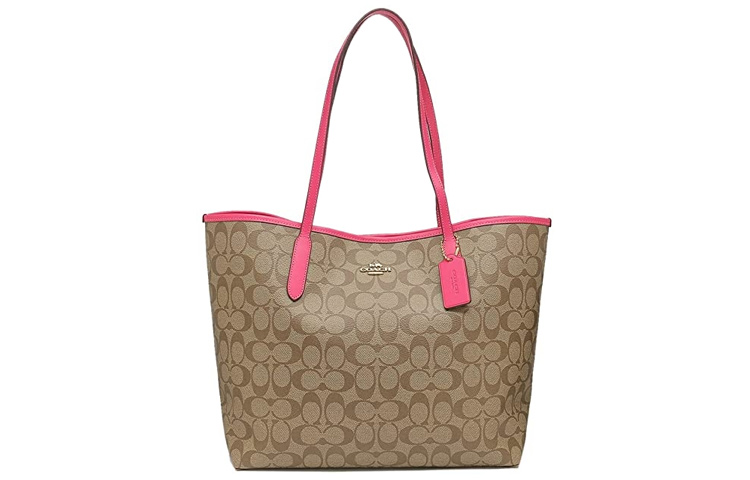 Городской холст с кожаной сумкой-тоут, шоппер, дамская сумка, объемная плечевая сумка для женщин темно-коричневая/розово-красная COACH
Городской холст с кожаной сумкой-тоут, шоппер, дамская сумка, объемная плечевая сумка для женщин темно-коричневая/розово-красная COACH