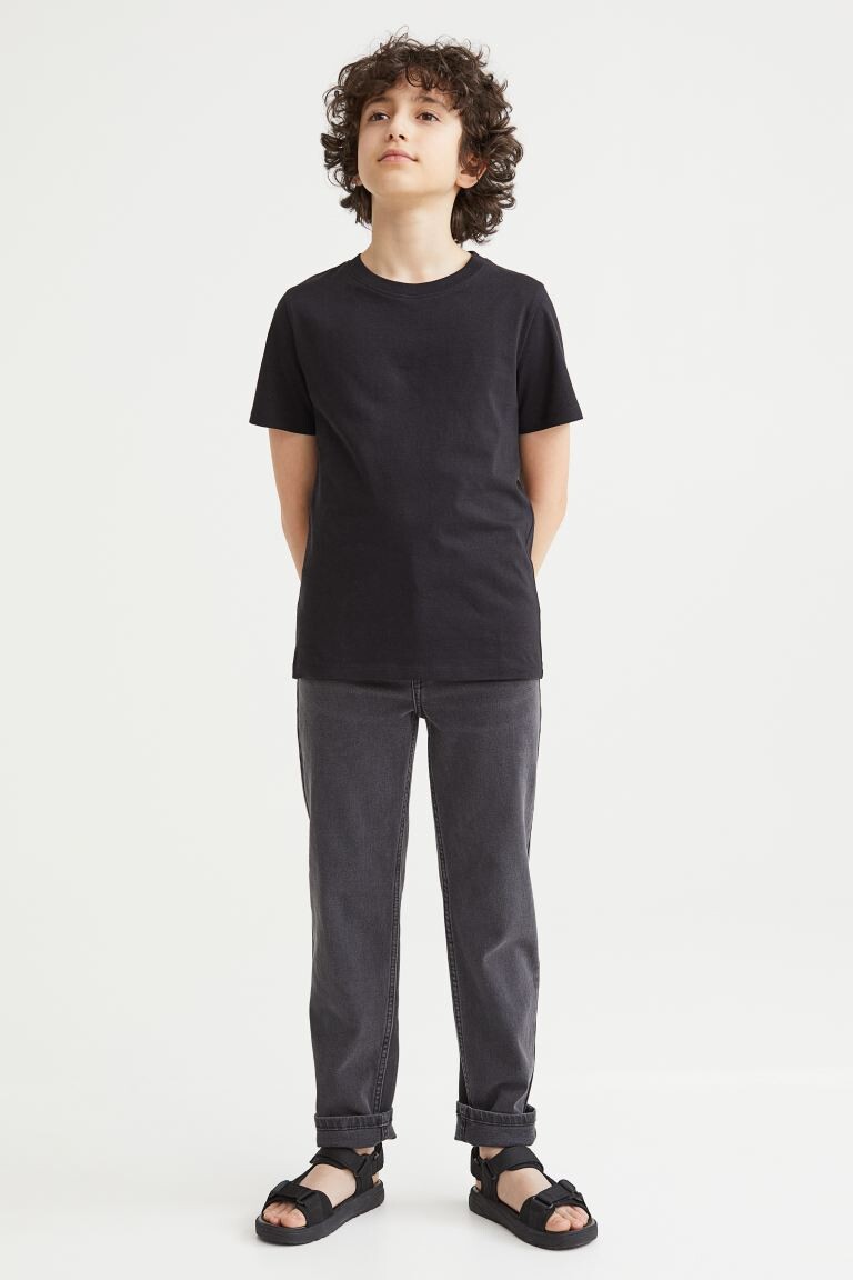 Хлопковая футболка H&M, черный
Хлопковая футболка H&M, черный