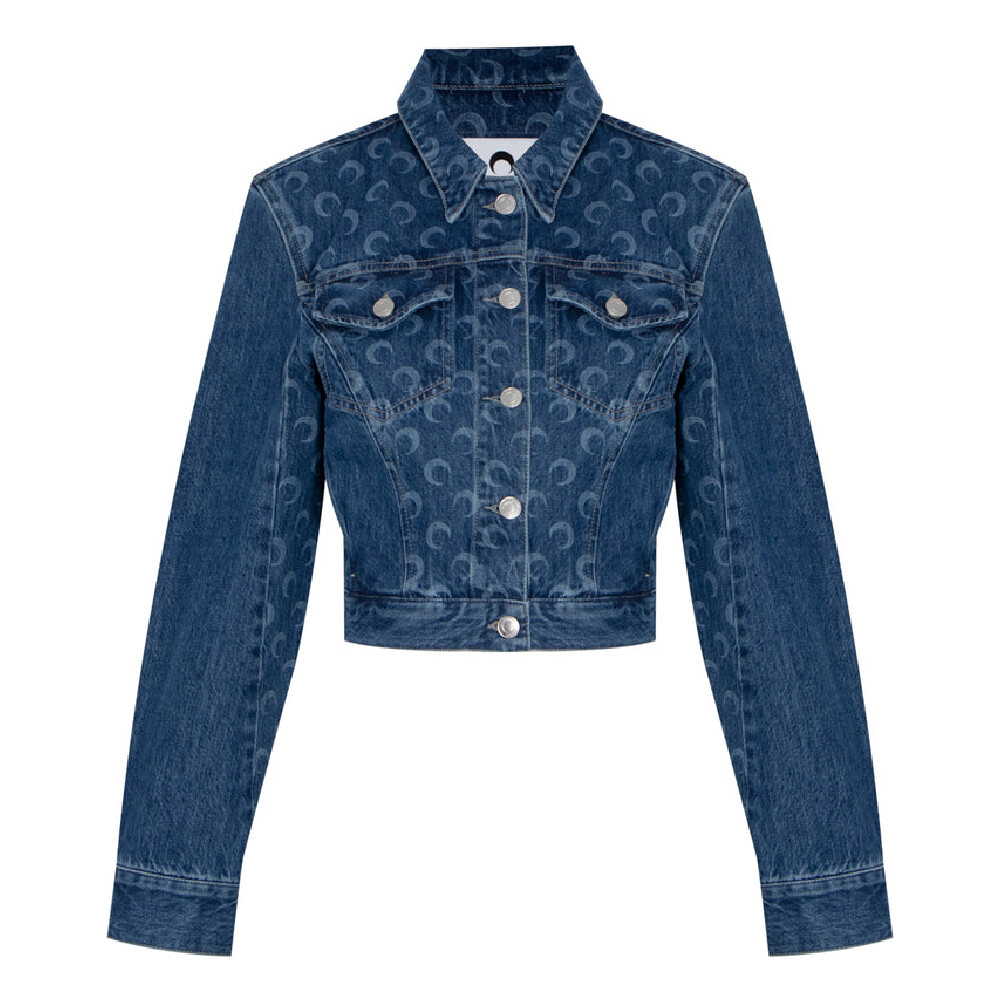 Джинсовая куртка Marine Serre Deadstock Denim Boxy, темно-синий 
Джинсовая куртка Marine Serre Deadstock Denim Boxy, темно-синий