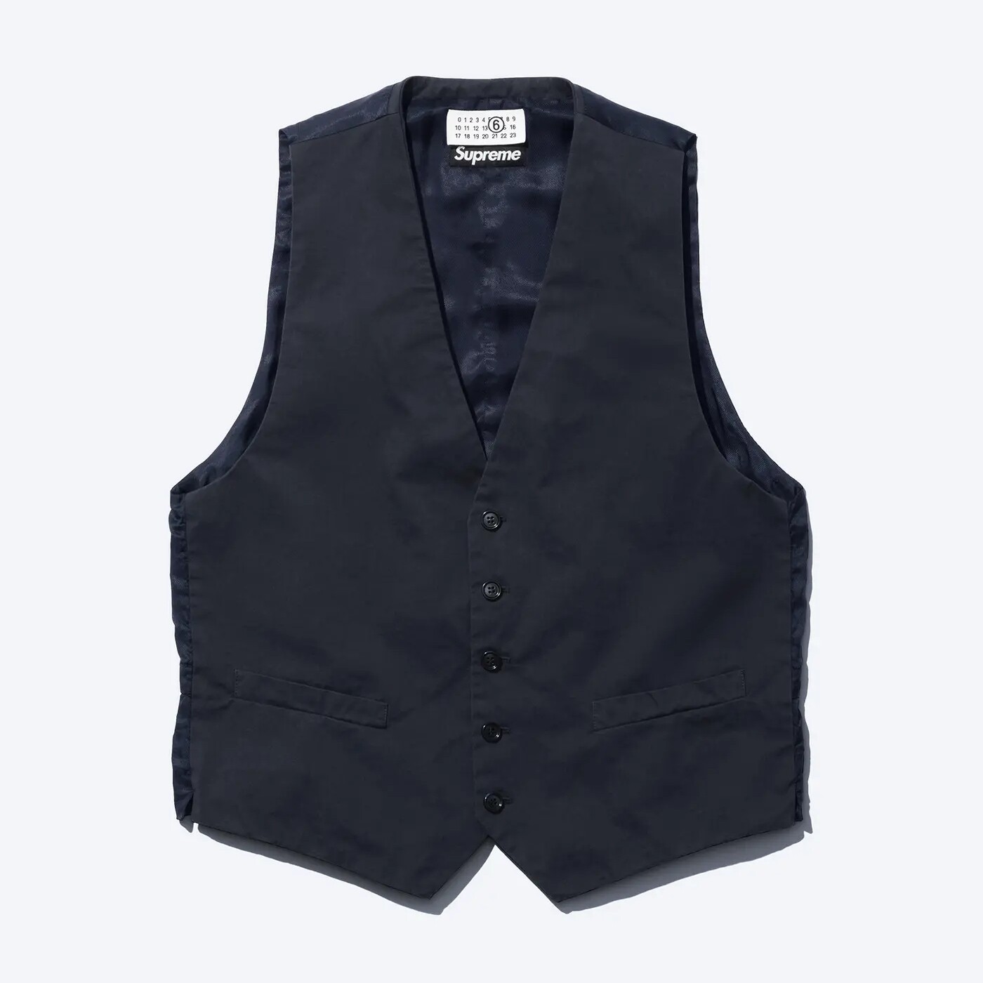 Жилет Supreme x MM6 Maison Margiela Washed Cotton, темно-синий
Жилет Supreme x MM6 Maison Margiela Washed Cotton, темно-синий