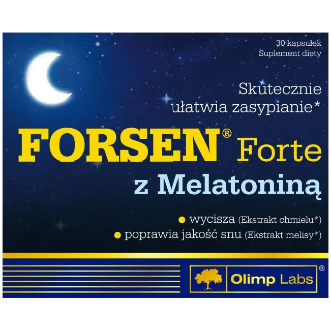 Olimp Forsen Forte z Melatoniną биологически активная добавка, 30 капсул/1 упаковка
Olimp Forsen Forte z Melatoniną биологически активная добавка, 30 капсул/1 упаковка