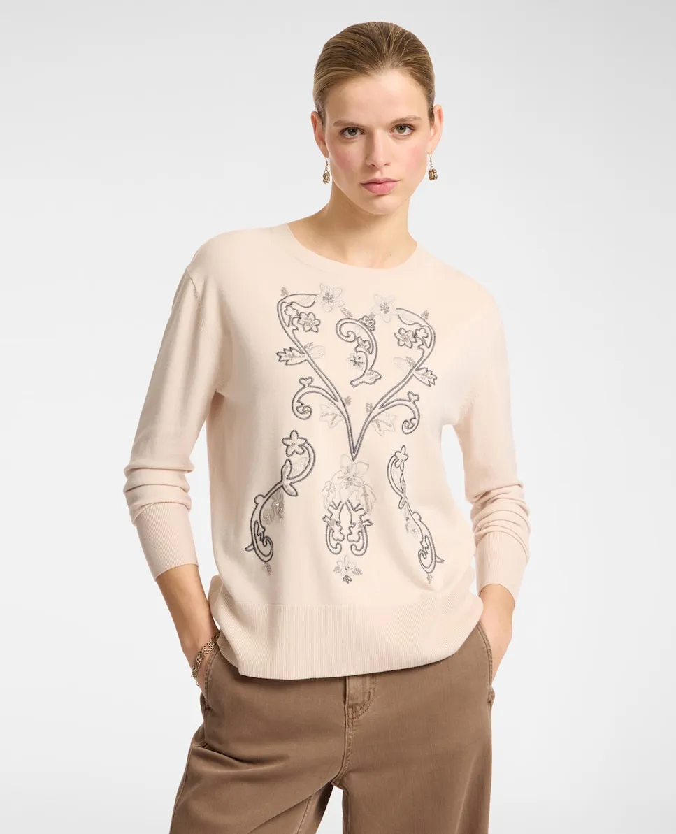 Женский свитер с вышивкой и высокими манжетами Elena Miró, бежевый
Женский свитер с вышивкой и высокими манжетами Elena Miró, бежевый