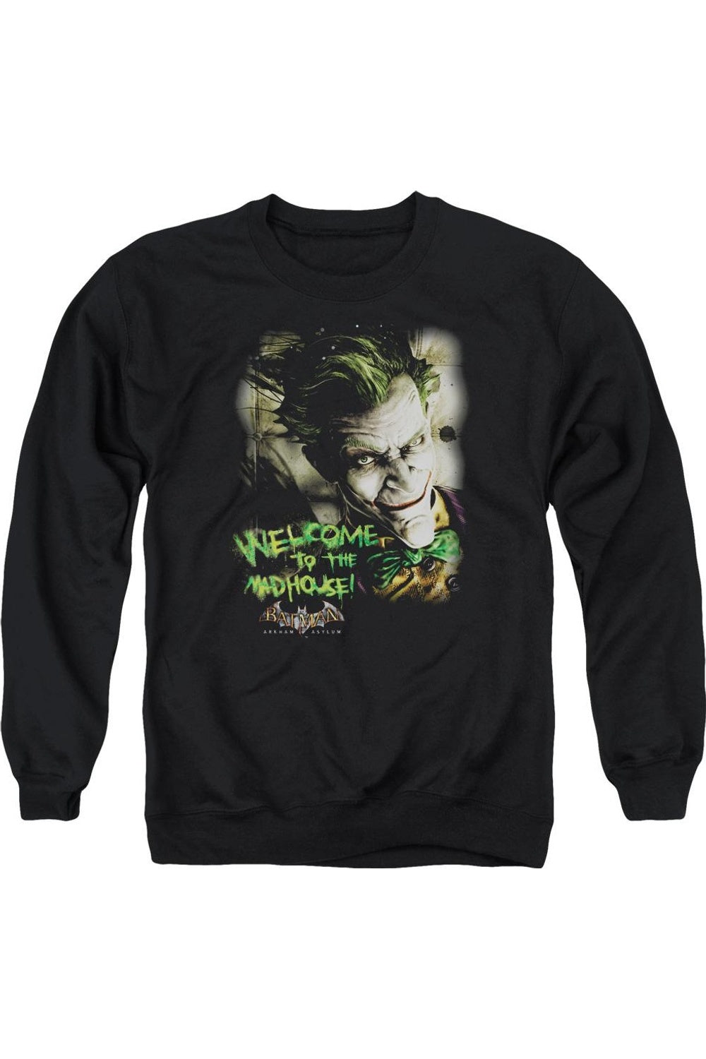 Толстовка Batman Arkham Asylum Welcome To The Madhouse для взрослых с круглым вырезом Gildan, черный
Толстовка Batman Arkham Asylum Welcome To The Madhouse для взрослых с круглым вырезом Gildan, черный