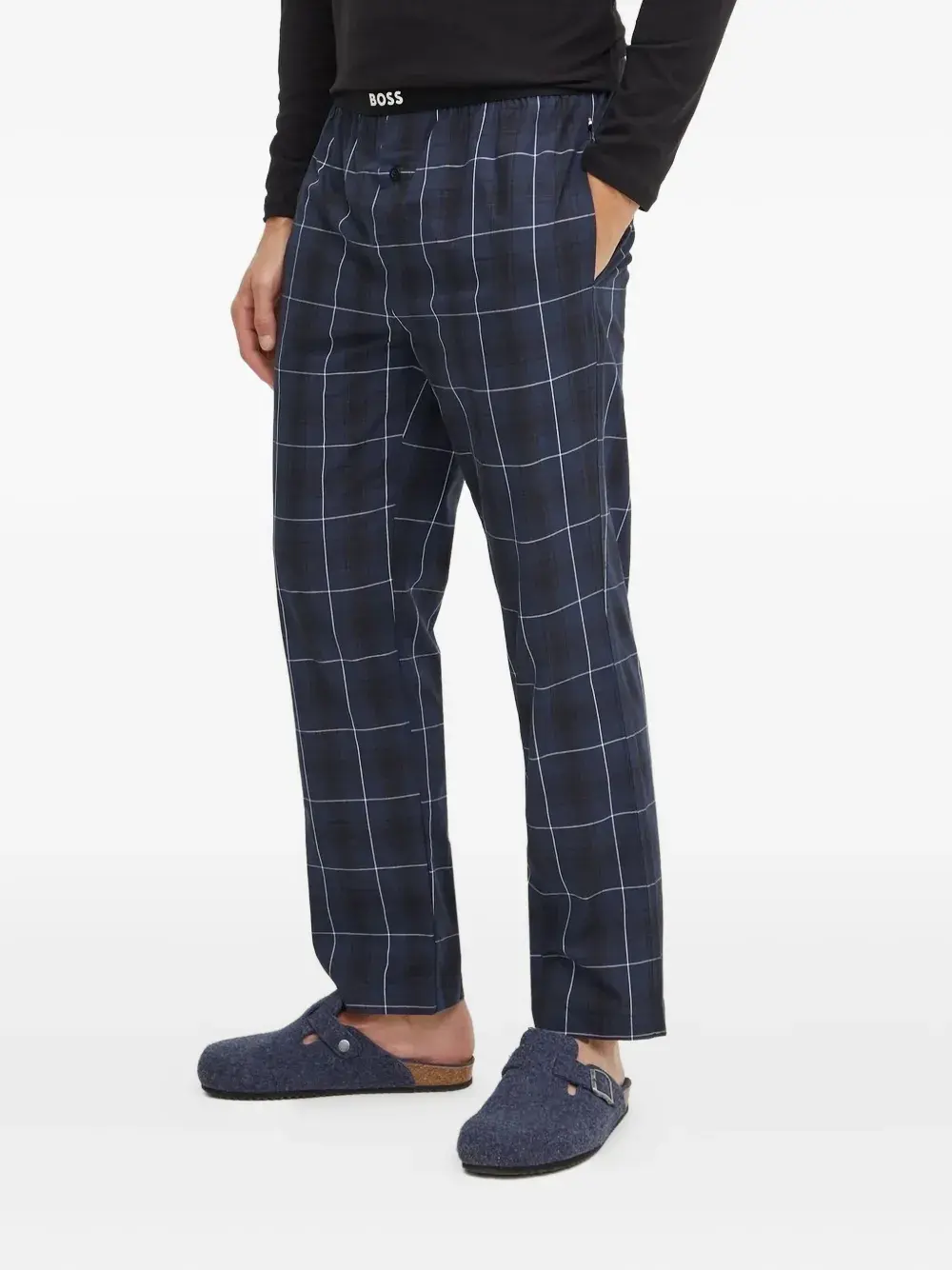 Пижамный комплект с полосатым узором в клетку BOSS, черный
Пижамный комплект с полосатым узором в клетку BOSS, черный