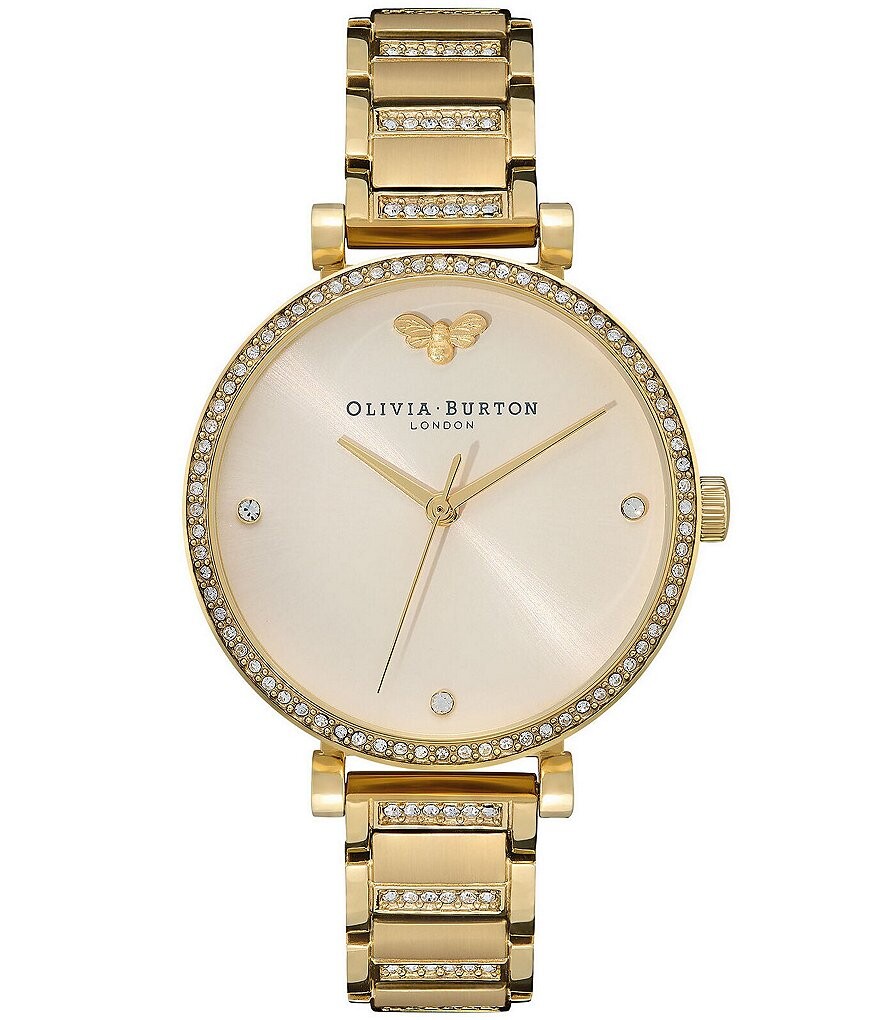 Olivia Burton Кварцевые аналоговые часы телесного цвета с циферблатом и золотым браслетом из нержавеющей стали с кристаллами, золотой
Olivia Burton Кварцевые аналоговые часы телесного цвета с циферблатом и золотым браслетом из нержавеющей стали с кристаллами, золотой