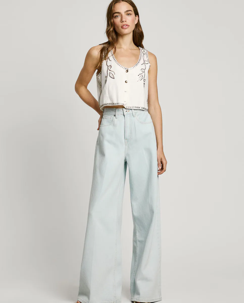 Женские джинсы Jaimy прямого кроя с высокой посадкой и широкими штанинами Pepe Jeans, светло-голубой
Женские джинсы Jaimy прямого кроя с высокой посадкой и широкими штанинами Pepe Jeans, светло-голубой