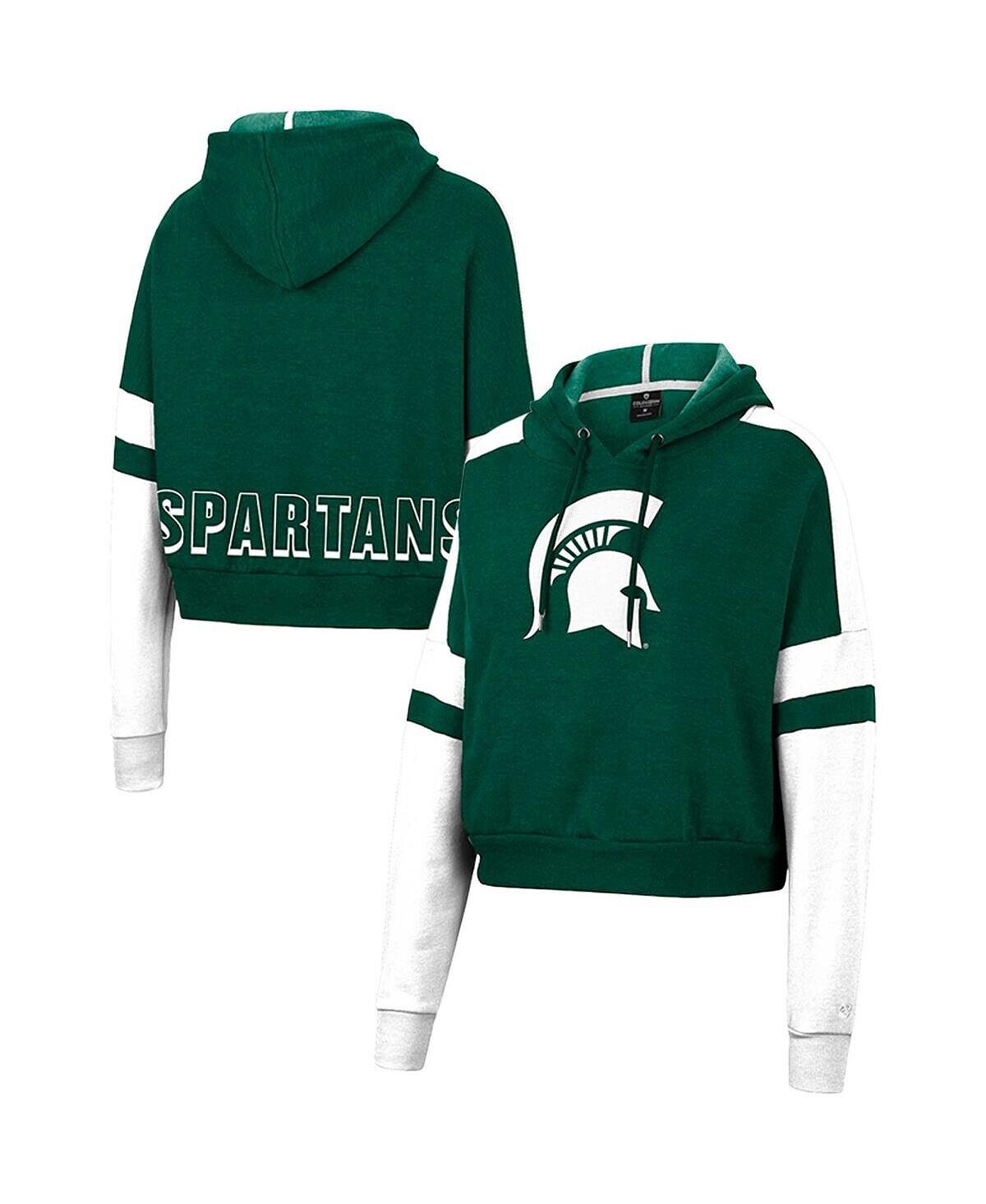 Женский укороченный пуловер с капюшоном с логотипом Heather Green Michigan State Spartans Throwback Stripe Arch Logo Colosseum
Женский укороченный пуловер с капюшоном с логотипом Heather Green Michigan State Spartans Throwback Stripe Arch Logo Colosseum