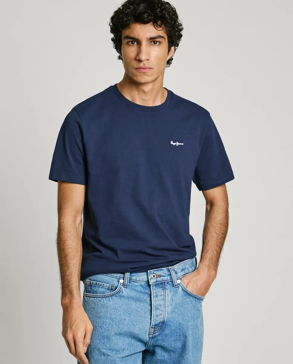 Мужская футболка с коротким рукавом и вышитым логотипом Pepe Jeans, тёмно-синий
Мужская футболка с коротким рукавом и вышитым логотипом Pepe Jeans, тёмно-синий