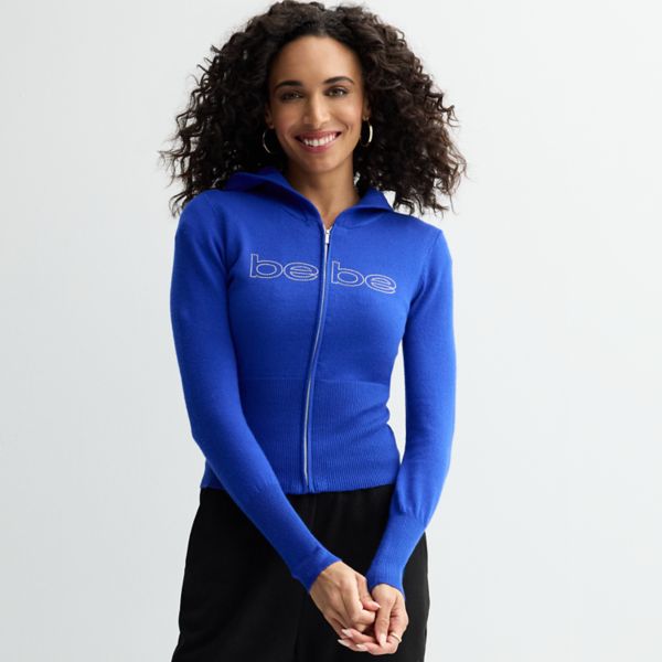 Женский декорированный свитер с капюшоном и застежкой-молнией Bebe, синий
Женский декорированный свитер с капюшоном и застежкой-молнией Bebe, синий