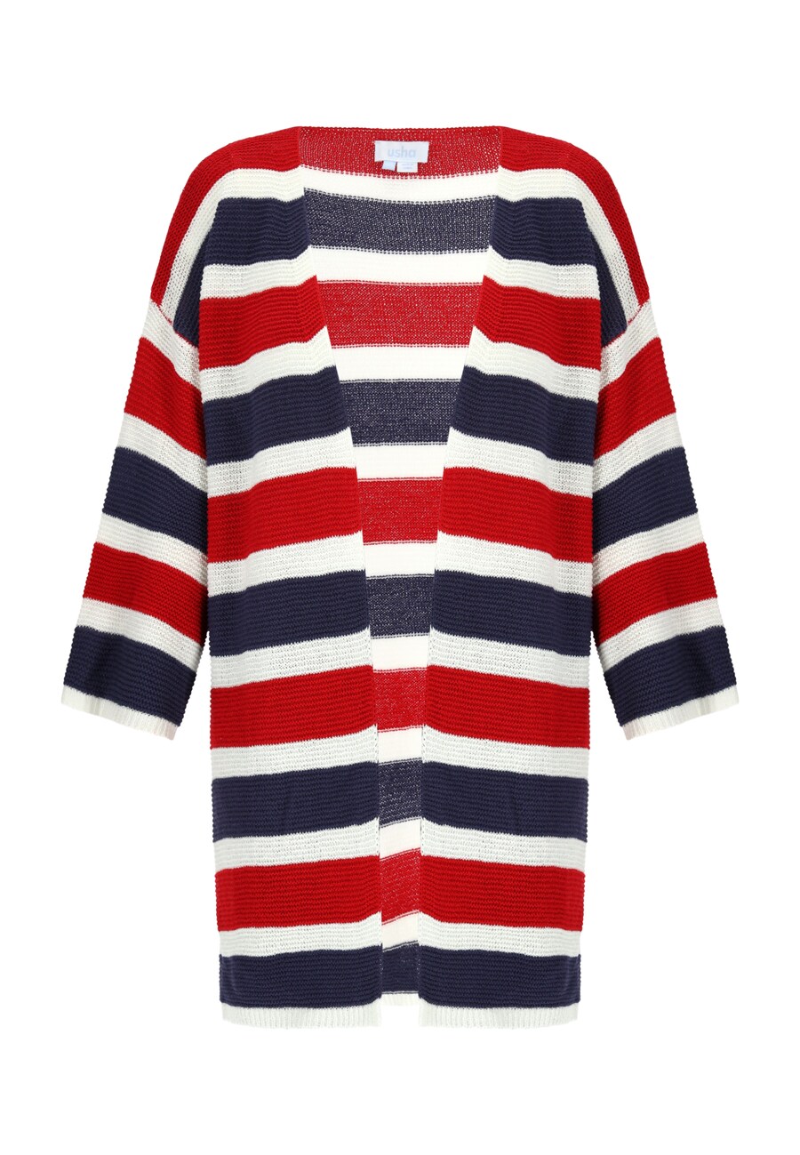 Вязаный кардиган usha BLUE LABEL Knit Cardigan, цвет navy/red 
Вязаный кардиган usha BLUE LABEL Knit Cardigan, цвет navy/red