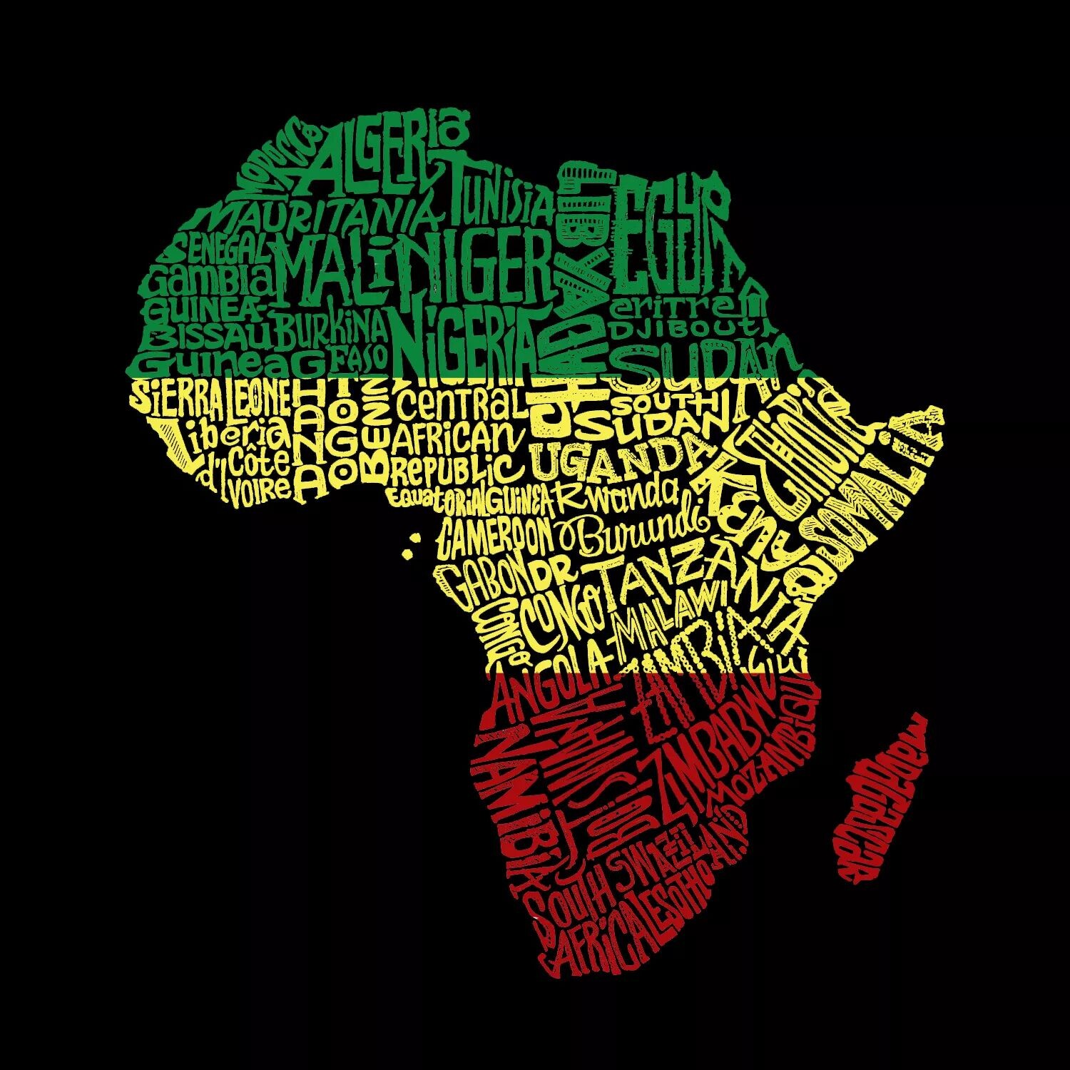 Африка — мужская футболка с рисунком Word Art LA Pop Art, черный
Африка — мужская футболка с рисунком Word Art LA Pop Art, черный