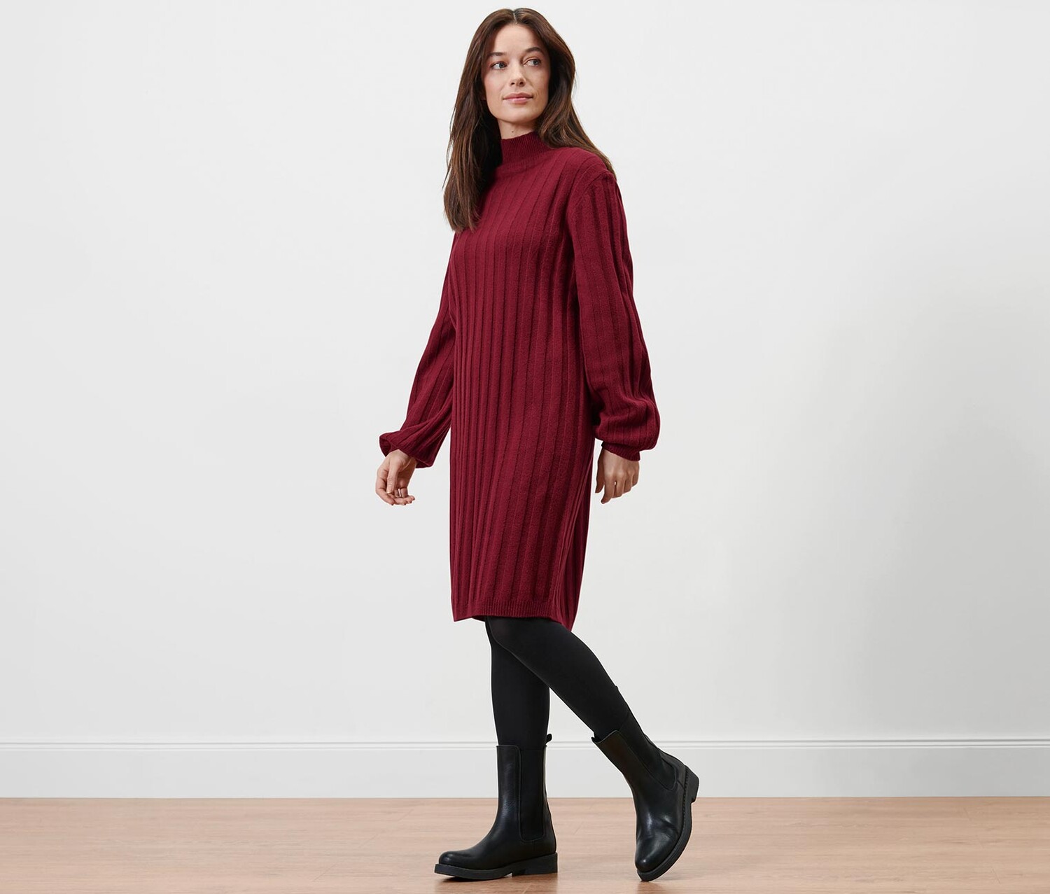 Платье из рубчатой вязки с воротником стойкой Tchibo, бордо красное
Платье из рубчатой вязки с воротником стойкой Tchibo, бордо красное