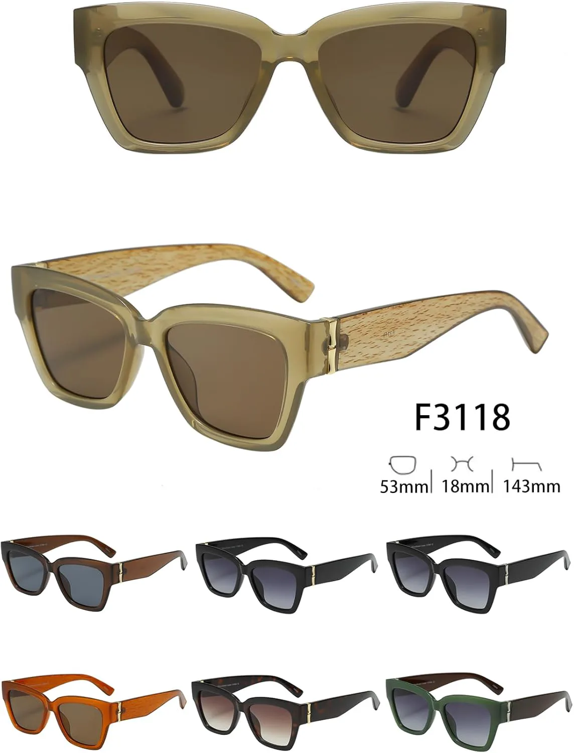 Набор из 12 простых солнцезащитных очков в квадратной оправе большого размера, оправы разных цветов, в упаковке, модные очки унисекс, F3118 Generic, Mixed
Набор из 12 простых солнцезащитных очков в квадратной оправе большого размера, оправы разных цветов, в упаковке, модные очки унисекс, F3118 Generic, Mixed