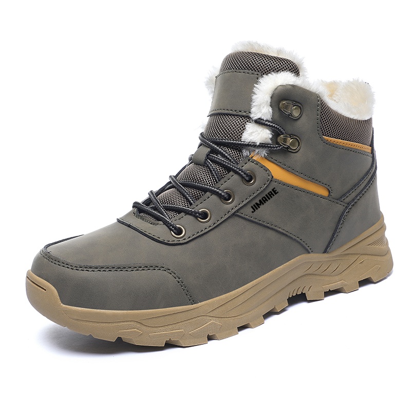 King Jinmai Мужские короткие зимние сапоги серые с утеплённой подкладкой из флиса, цвет Gray-Thickened Fleece-Lined
King Jinmai Мужские короткие зимние сапоги серые с утеплённой подкладкой из флиса, цвет Gray-Thickened Fleece-Lined